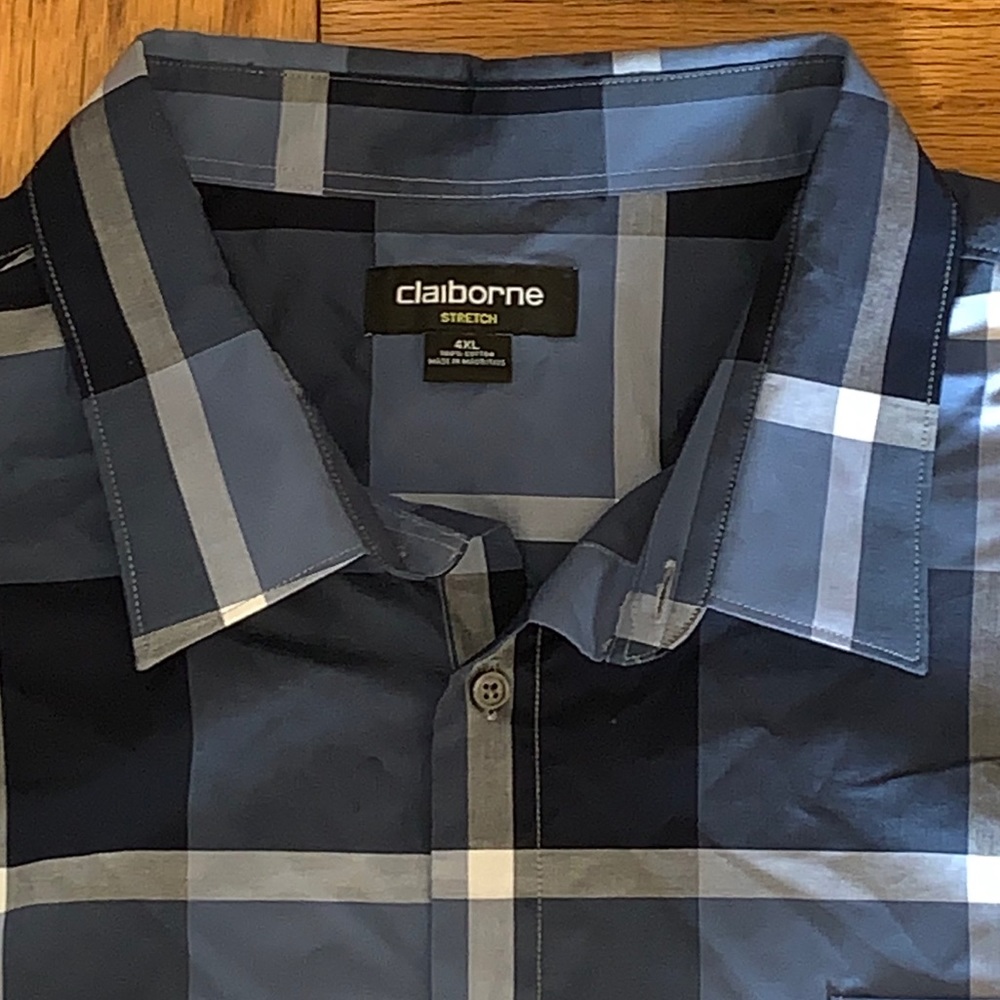 Claiborne Button Down Shirt 4XL Blue